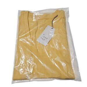 A New Day Yellow Ribbed Knit Top Womens Size X-Small Short Sleeve Shirt